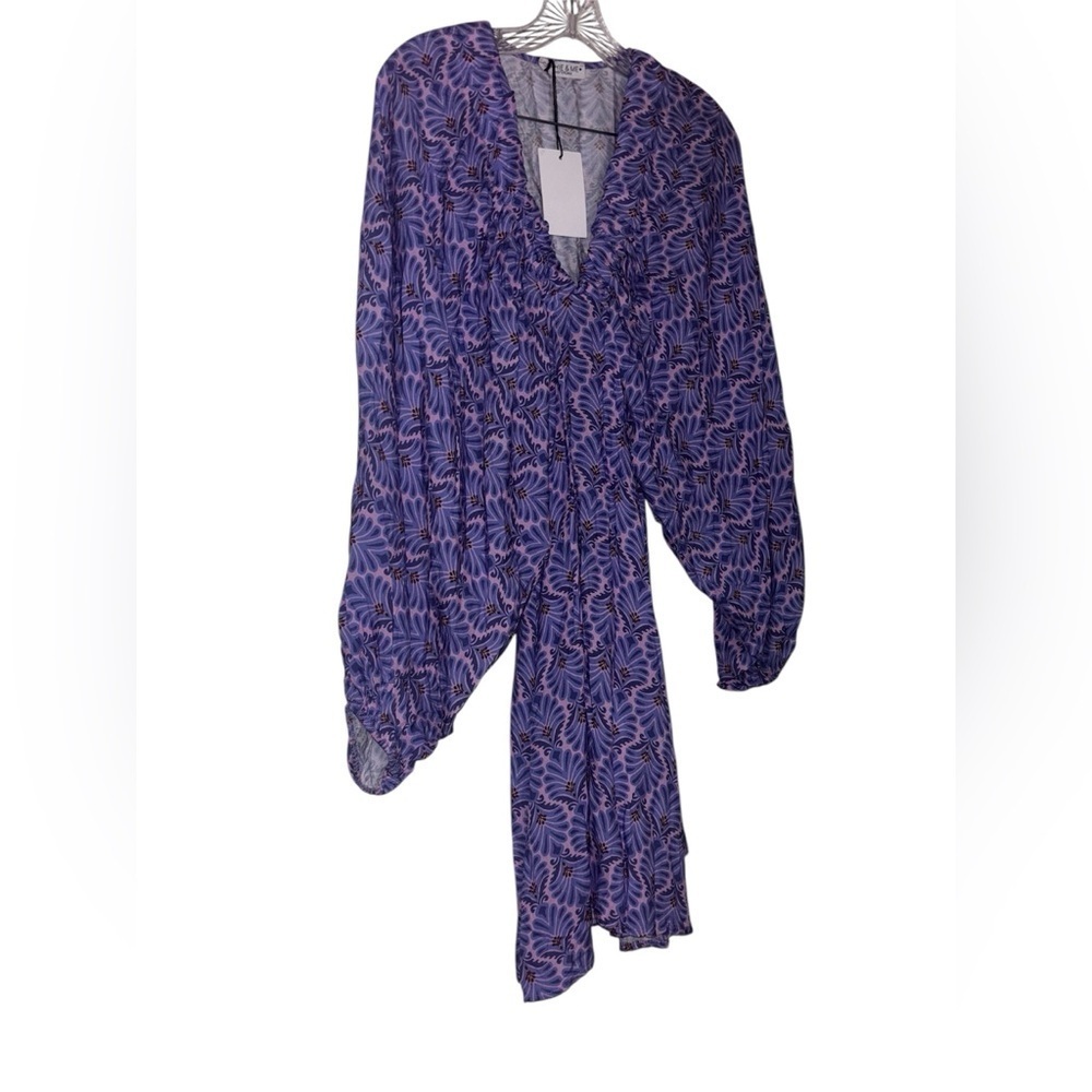 Purple and Black Patterned Blouse